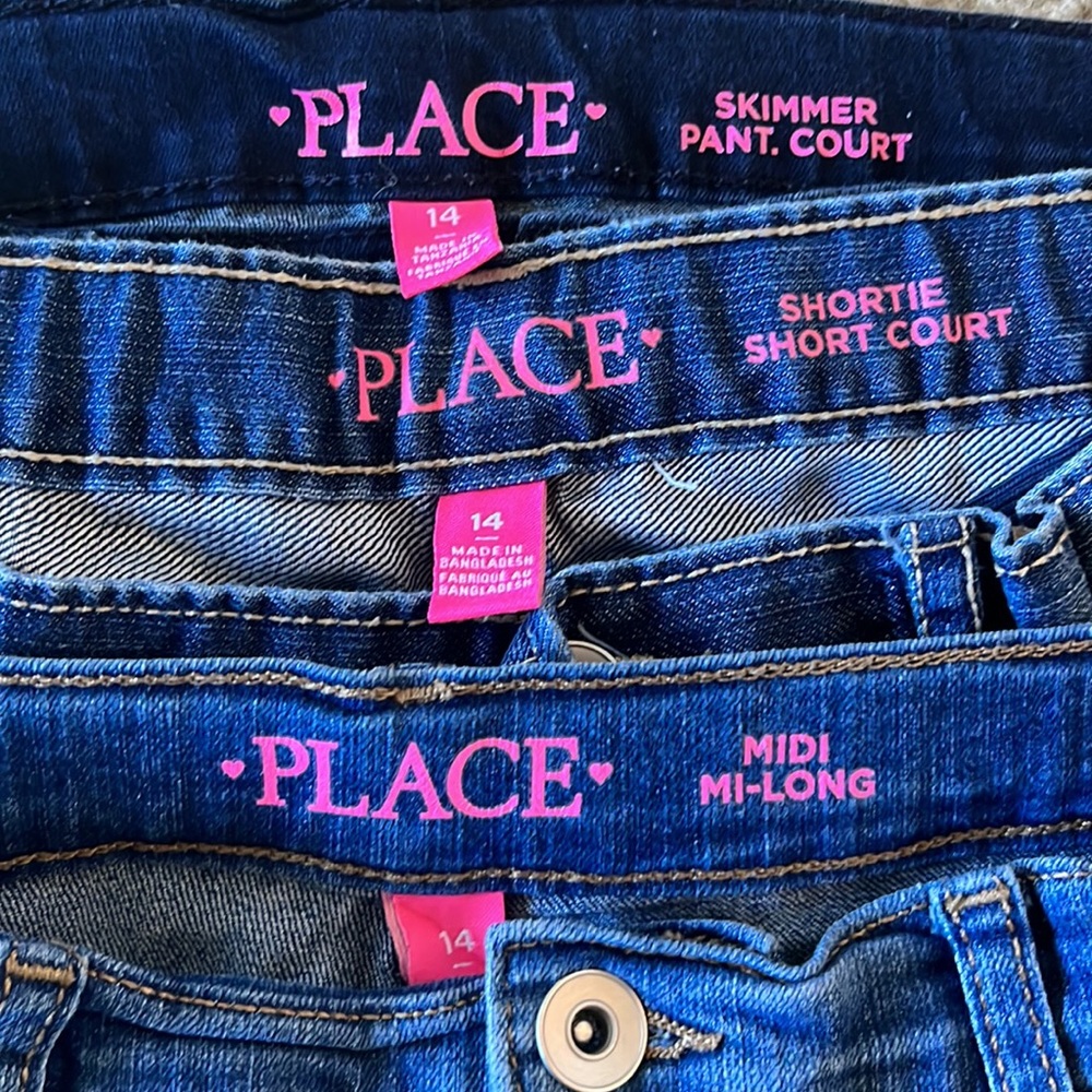 Bundle of 3 children’s place girls size 14 jean shorts
